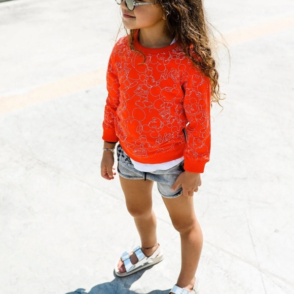 Adam + Yve Kids Disney Sweatshirt, Mickey Mouse, Red/White,Zipper, Youth Size 10 - Picture 9 of 9